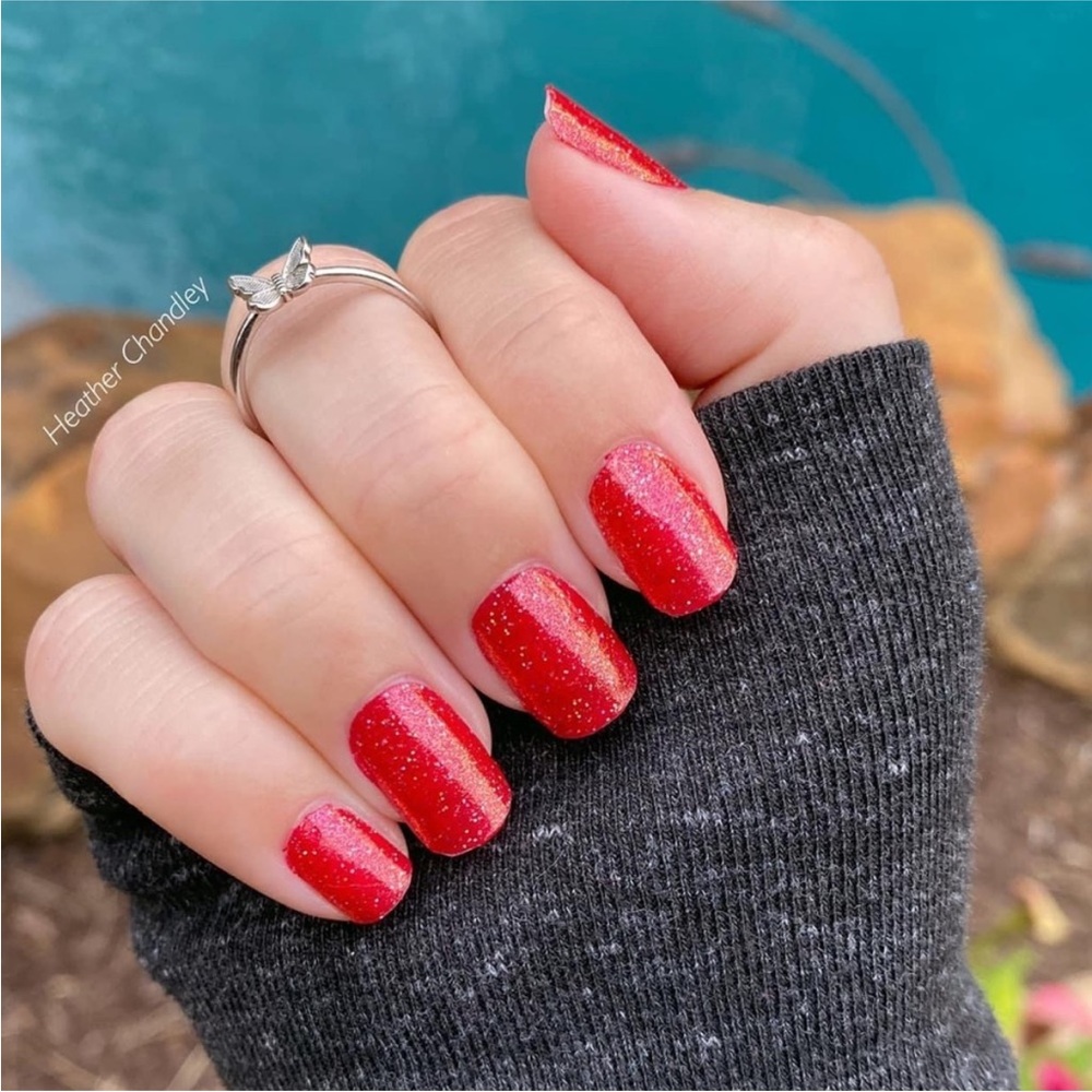 *Retired* Color Street: Cherry Float | Scarlet Red Glitter Valentine’s Day
